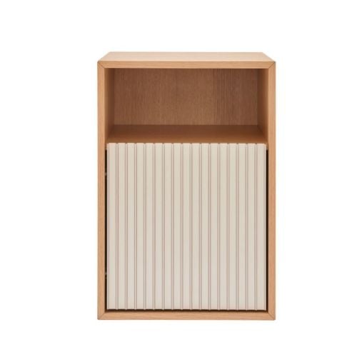 Vipp 672 Bedside Table H: 48 cm - Lys Egetræ/Aluminium 