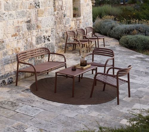 Cane-line Outdoor Bliss Loungesessel - Aluminium/Wüstensand Rot