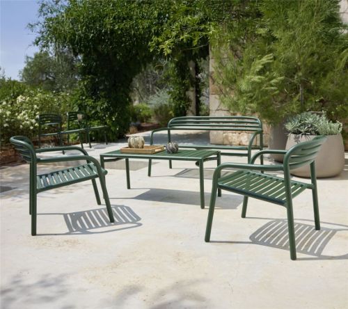 Cane-line Outdoor Bliss Loungestuhl - Aluminium/Dunkelgrün
