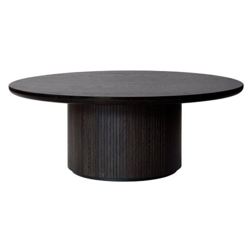 GUBI Moon Coffee Table Ø120 - Brown/Black Stained Veneer Oak Lacquered