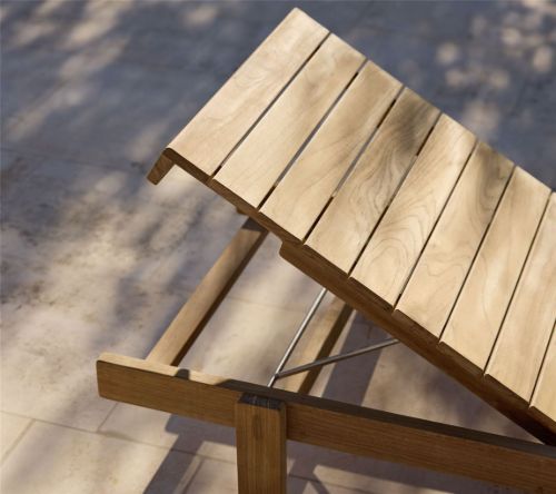 Cane-line Outdoor Vista Sonnenliege mit Kissen - Teak/Sand