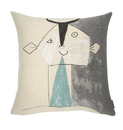 Poulin Design Picasso Pude 45x45 cm - Tete De Faune Sur Fond Gris Argent (1946)