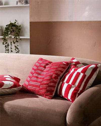 Nordal BEID Kissenbezug 48x48 cm - gebrochenes Weiß/Rot