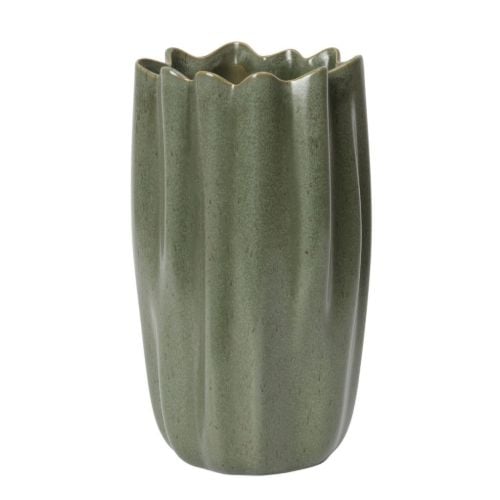 Ferm Living Nium Vase H: 23 - Stentøj/Dark Sage
