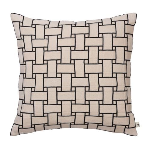 Ferm Living Lattice Pude - Bomuld/Off-White/Sort