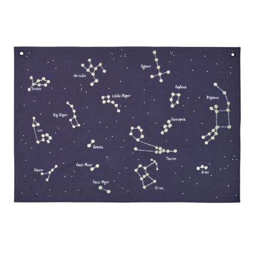 Ferm Living Constellation Tekstilkort - Økologisk Bomuld/Mørkeblå