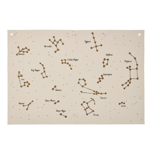 Ferm Living Constellation Tekstilkort - Økologisk Bomuld/Ufarvet
