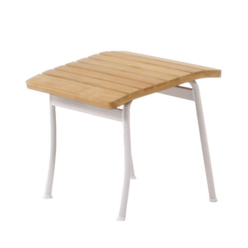 Mandalay Marguerit Fodskammel H: 40 cm - Teak/White