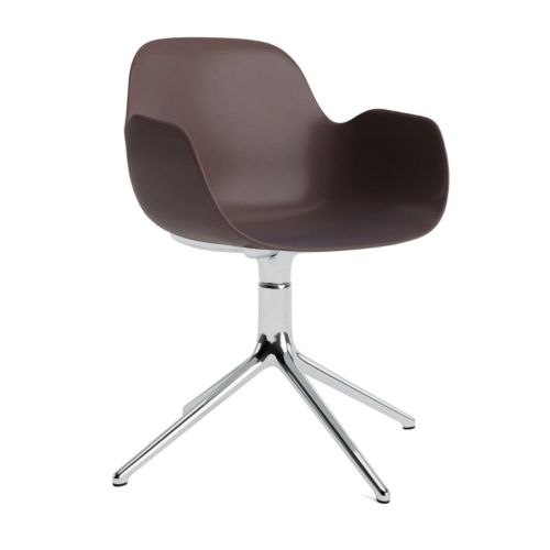 Normann Copenhagen Form Swivel Stuhl m. Armlehnen - Aluminium/Braun