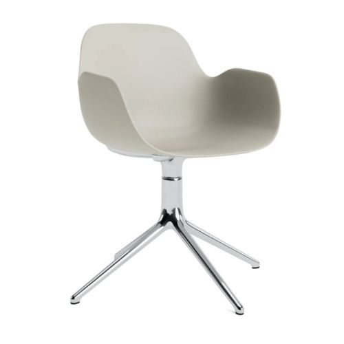 Normann Copenhagen Form Swivel Stuhl m. Armlehnen - Aluminium/Hellgrau