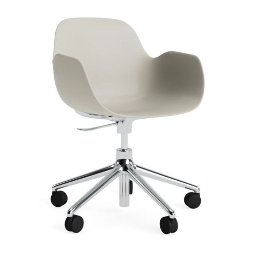 Normann Copenhagen Form Bürostuhl m. Armlehnen - Aluminium/Hellgrau