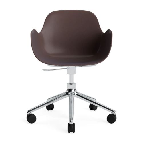 Normann Copenhagen Form Kontorstol m. Armlæn - Aluminium/Brun
