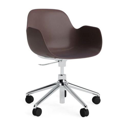 Normann Copenhagen Form Bürostuhl m. Armlehnen - Aluminium/Braun