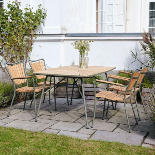 Mandalay Marguerit Gartentisch L: 144 cm - Olivgrün/Teak