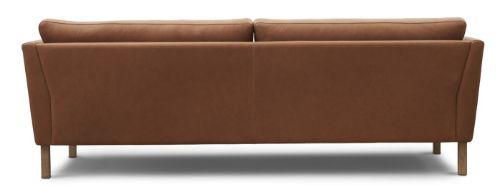 Mogens Hansen MH 2301 3-Personen-Sofa (2-teilig) L 222 cm – Gefion Semianilin-Leder/Cognac Nr. 15/Seifenbehandelte Eiche
