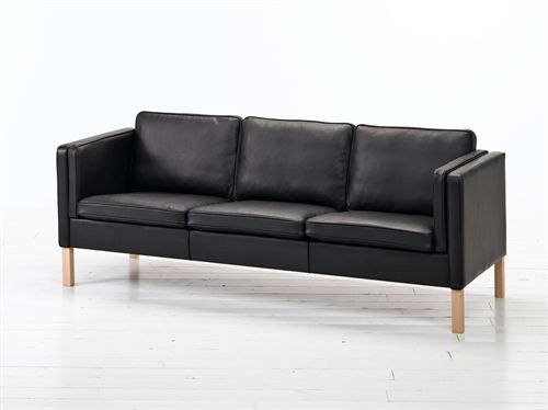 Mogens Hansen MH 212 2,5 Pers Sofa L: 208 cm - Premium Læder / Sort