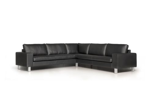 Mogens Hansen MH 221 Hjørnesofa 5 Pers L: 235 cm - Premium Læder / Sort