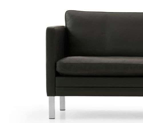 Mogens Hansen MH2614 2-Personen-Sofa L: 146 cm – Frej 18 Leder/Gebürsteter Stahl