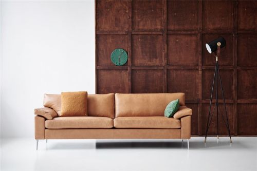Mogens Hansen MH2163 3-Personen-Sofa L: 225 cm – Dakar-Leder 549 / gebürsteter Stahl