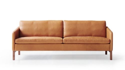 Mogens Hansen Sling 3 Pers. Sofa L: 205 cm - Silk 0250 Camo Læder/Olieret Valnød