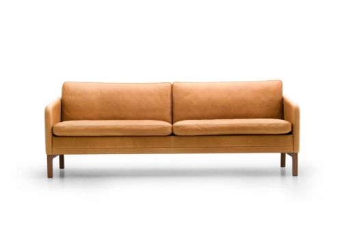 Mogens Hansen Sling Update 3 Pers. Sofa L: 205 cm - Camaro 05 Olivengarvet Læder/Olieret Valnød