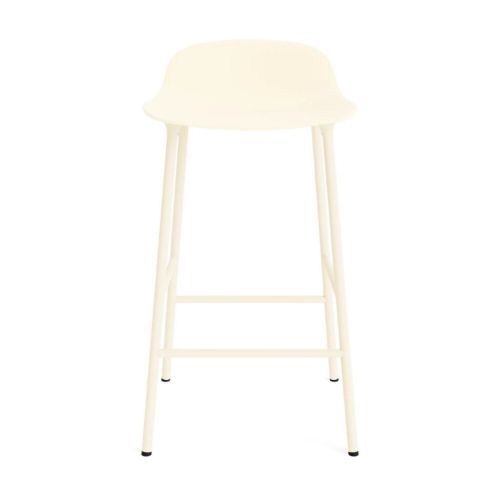 Normann Copenhagen Form Barstol SH: 65 cm. - Pulverlakeret Stål/Cream