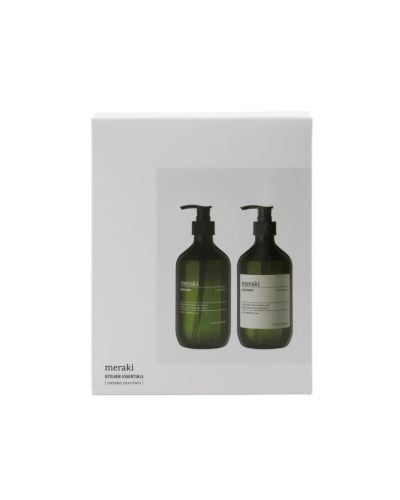 Meraki Gaveæske Kitchen Essentials Håndsæbe og Opvaskemiddel 490 ml - Hvid 