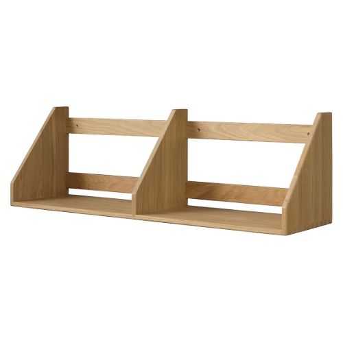 FDB Møbler B5 Børge Mogensen Hylde Dobbelt 80 x 21 cm -  Eg Massiv / Mat Lak