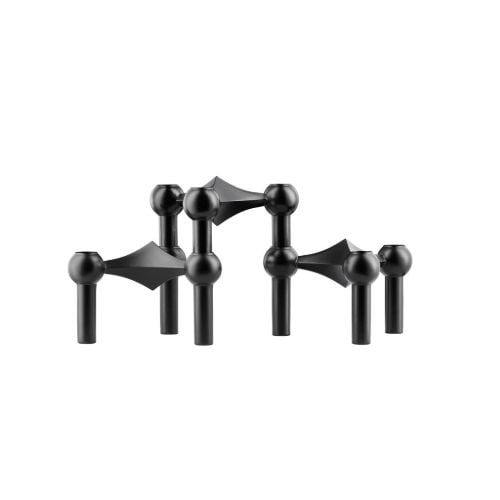 STOFF Nagel Candle Holder Set of 3 H: 6,5 cm - Black