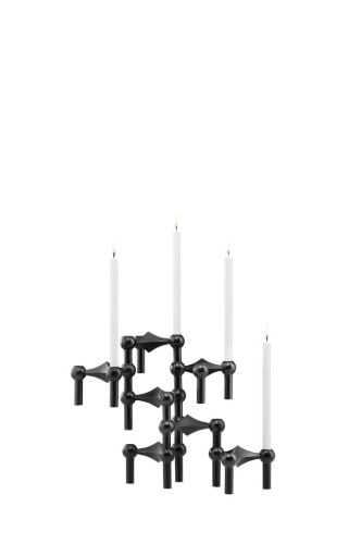 STOFF Nagel Kerzenhalter H: 6,5 cm - Schwarz