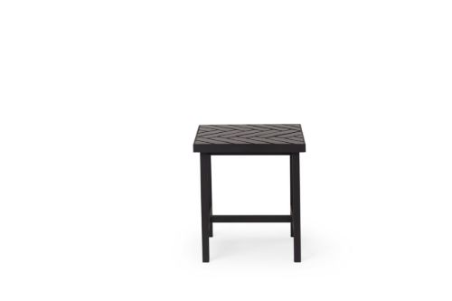 Warm Nordic Herringbone Tile Sidebord 40x44 cm - Soft Black