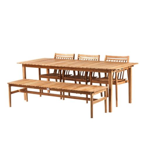 FDB Møbler Sammen Havesæt M1+M2+M10 - Massiv Teak/Olieret Natur