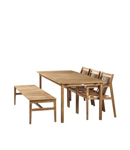 FDB Furniture Together Gartenset M1+M2+M10 - Teak massiv/Natur geölt