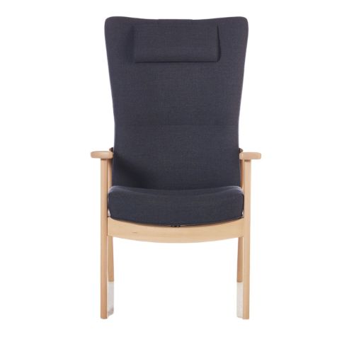 Farstrup Plus 5910 Lænestol SH: 47 cm. - Bøg/Capture 5201 DarkBlue/Grey