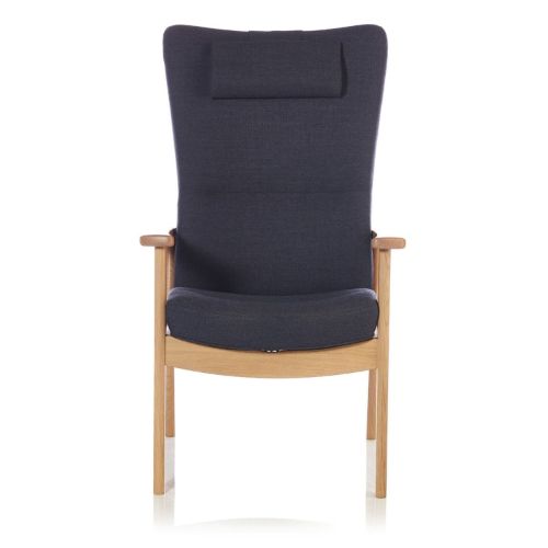 Farstrup Plus 5910 Lænestol SH: 47 cm. - Eg/Capture 5201 DarkBlue/Grey