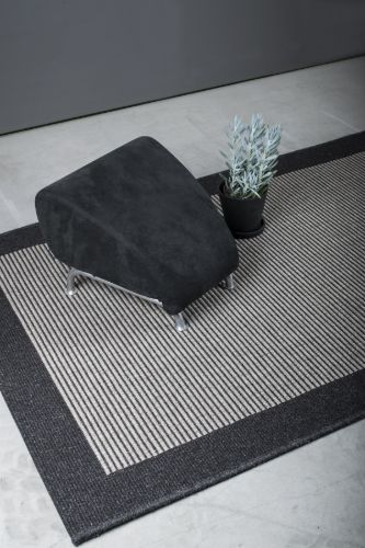 HC Carpets Casablanca Flachgewebter Teppich 133x195 cm - Dunkelgrau