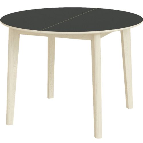 Skovby SM120 Spisebord Ø: 102 cm - Hvidolieret Eg/Sort Nanolaminat