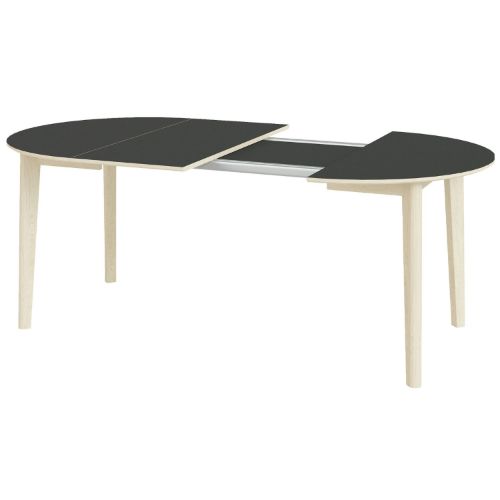 Skovby SM120 Esstisch Ø: 102 cm – Weiß geölte Eiche/Schwarzes Nanolaminat