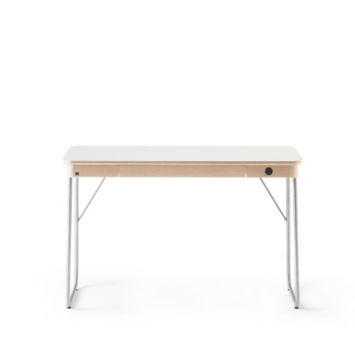 Skovby SM130 Skrivebord 115x74 cm - Hvidolieret Eg/Hvid Laminat