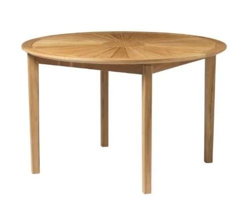 FDB Furniture M27 Together Runder Gartentisch Ø: 120 cm – Massives Teakholz/Natur geölt