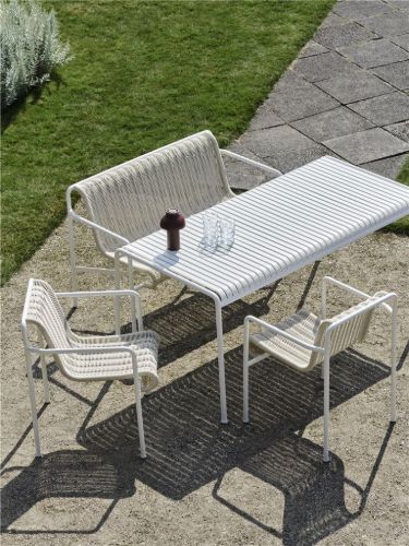 HAY Palissade Cord Esszimmerstuhl SH: 45 cm - Cremeweiß