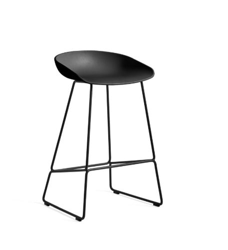 HAY AAS 38 Bar Chair Low  - Black Powder Coated Steel/Black