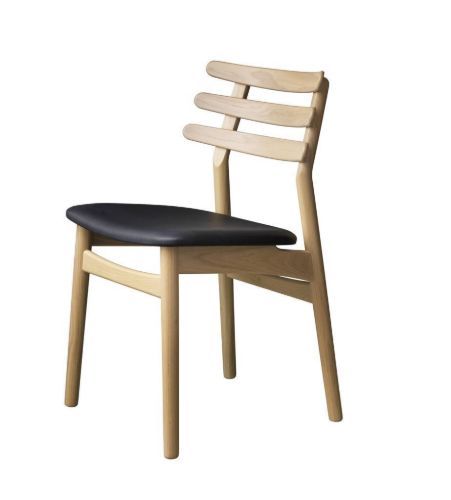 FDB Møbler J48 Stol Poul M. Volther Siddehøjde: 46 cm - Eg/Sort Læder