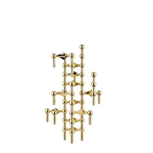 STOFF Nagel Kerzenhalter 3er-Set H: 6,5 cm - Massives Messing