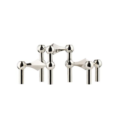 STOFF Nagel Candle Holder Set of 3 H: 6,5 cm - Chrome