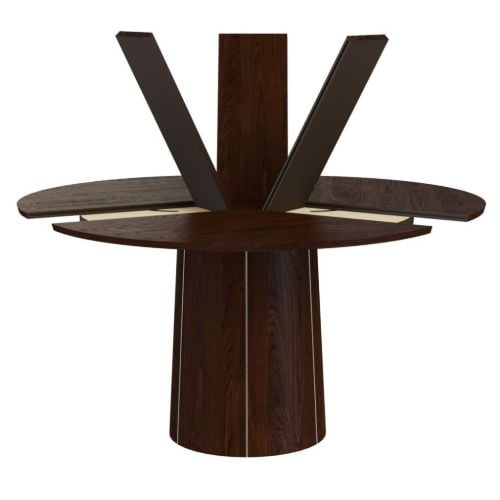 Skovby SM33 Esstisch inkl. 3 Stk. Einlegeplatten Ø: 123-149 cm - Lackierter Nussbaum