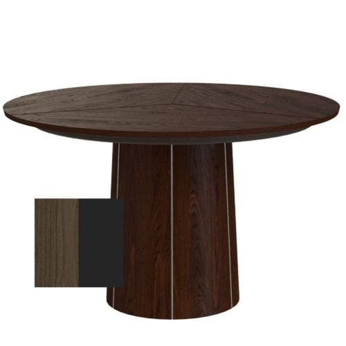 Skovby SM33 Spisebord Ø: 123 cm - Lakeret Valnød/Sort Nanolaminat