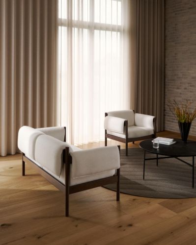 Skovby SM851 Loungesofa, H: 74 cm – Eiche weiß geölt/Cyber 23
