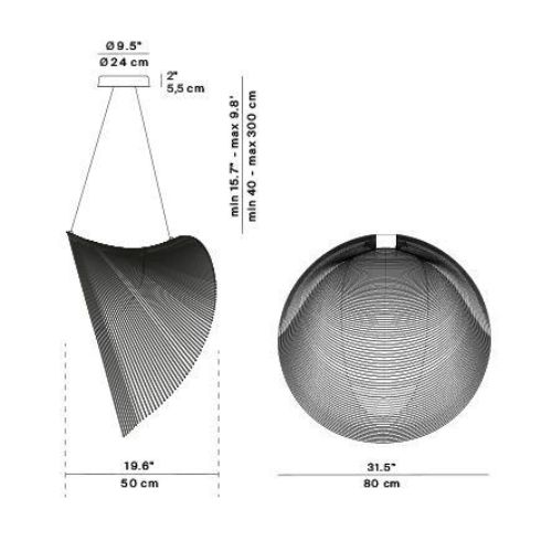 Luceplan Illan Pendelleuchte Ø: 80 cm - Birke