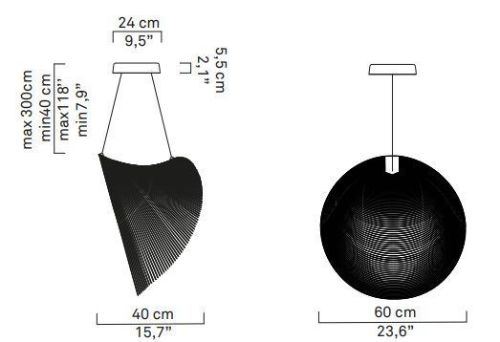 Luceplan Illan Pendelleuchte Ø: 60 cm - Birke